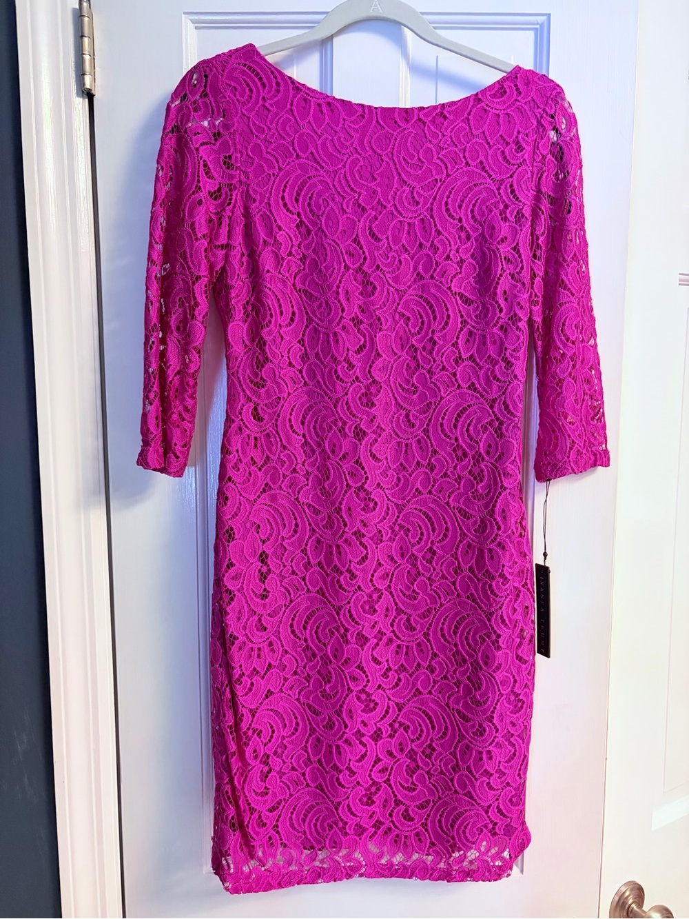 Ivanka Trump Fuchsia Lace Sheath Dress
